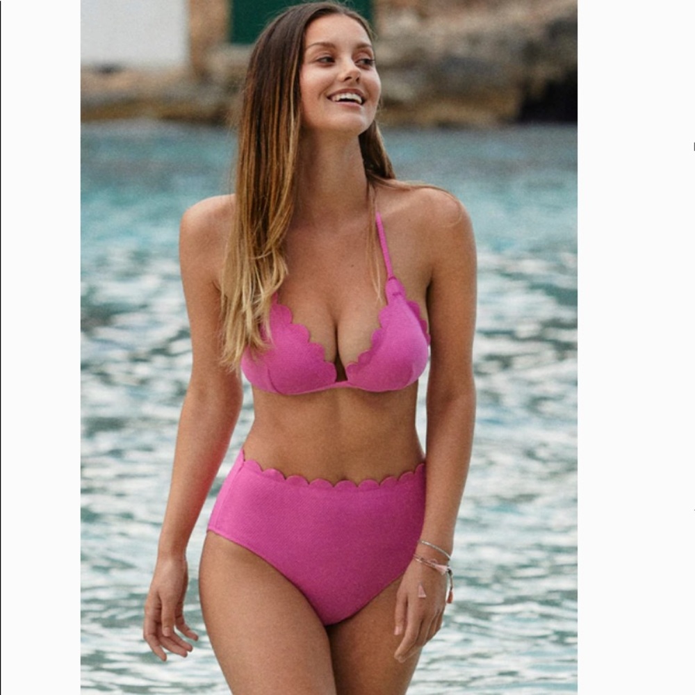 Amelie Scalloped Halter Triangle Bikini